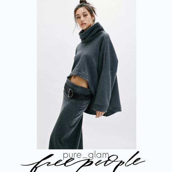 Free People sweater set top and midi skirt - Picture 2 of 5